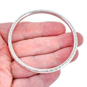 Vintage Sterling Silver Hammered Bangle Bracelet | 925 Silpada | 8"